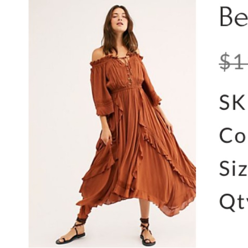 EUC Free People Rust Midi Dress